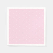 かわいいライトピンク白の小さな水玉模様かわいい紙 スタンダードカクテルナプキン (正面)