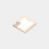 かわいいライトブラウンパーソナライズされた猫 ポストイット (アングル)