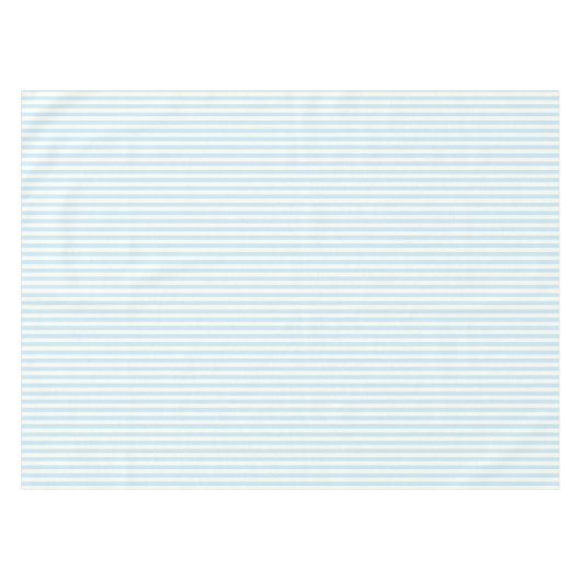 かわいいライトブルーのアイボリーストライプのパターエレガントン テーブルクロス (正面(横))