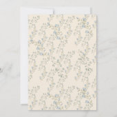 かわいいライトブルーの赤ちゃんウサギの1歳誕生日 招待状 (裏面)