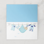 かわいいライトブルーイラストレーションベビーシャワー プレイスカード (外部開封)