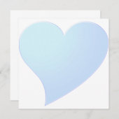 かわいいライトブルー大ハートバレンタインデーのカード (正面/裏面)