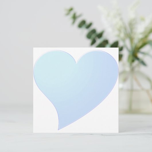 かわいいライトブルー大ハートバレンタインデーのカード (スタンド正面)