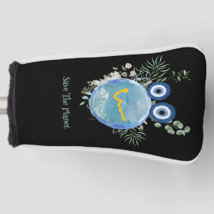 かわいいライトブルー Save The Planet コレクション ゴルフヘッドカバー