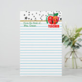 かわいいライニングスクール紙|世界の最高の先生 便箋 (スタンド正面)