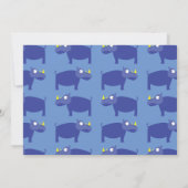 かわいいライノキッズ1歳の誕生日パーティーサイ 招待状 (裏面)