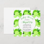 かわいいライムの柑橘のベイビーシャワー 招待状 (正面/裏面)