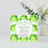 かわいいライムの柑橘のベイビーシャワー 招待状 (スタンド正面)
