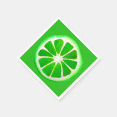 かわいいライムイラストレーションフルーツアート スタンダードカクテルナプキン (角)