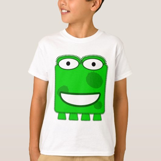 かわいいライムグリーンの漫画モンスター Tシャツ (正面)