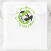 かわいいライムブラックバレーボールコート私の幸せな場所 スクエアシール (バッグ)