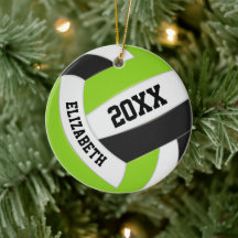 かわいいライム白黒ガーリーバレーボール