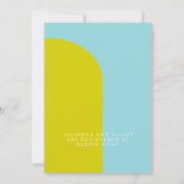かわいいライム ライトブルー レトロ フォト カップルシャワー 招待状 (裏面)