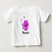 かわいいライラックの猫 ベビーTシャツ (正面)
