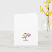 かわいいラインアートマンガ（彼から）12月誕生日 カード (黄色い花)