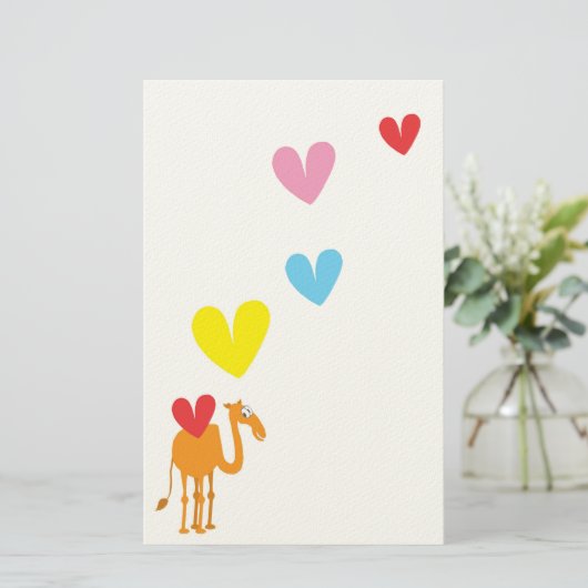 かわいいラクダの文房具 便箋 (スタンド正面)
