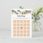 かわいいラクダ砂漠それらを赤ちゃんシャワービンゴゲームカード 招待状 (スタンド正面)