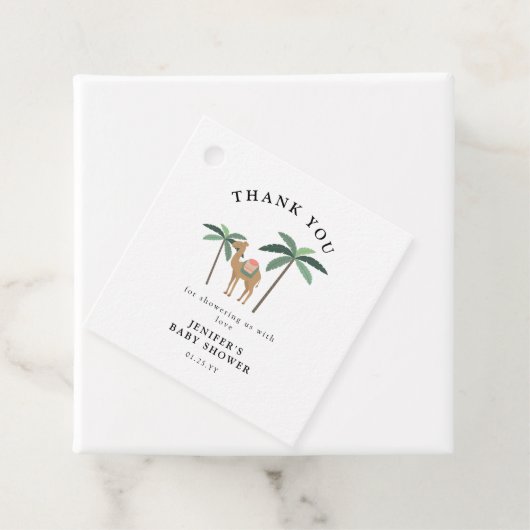 かわいいラクダ赤ちゃんシャワーありがとうメッセージカード フェイバータグ (インサイチュ)