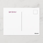 かわいいラクーンとスイートドーナツハッピーバースデーピンク ポストカード (裏面)