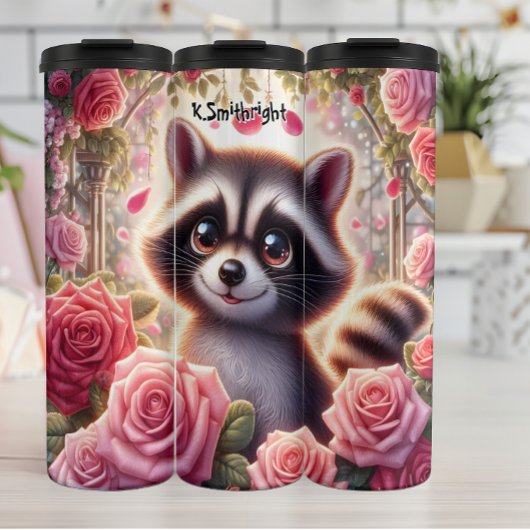 かわいいラクーンのバラ園 タンブラー