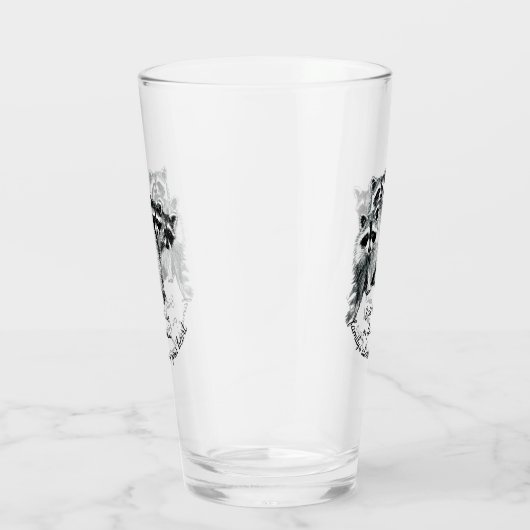 かわいいラクーンファミリー引用文水彩動物アート タンブラーグラス (右)