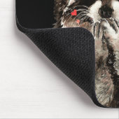 かわいいラクーン吹のキスラブハート マウスパッド (コーナー)