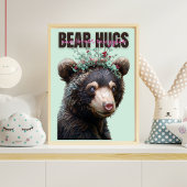 かわいいラクーン、フクロウ、クマのトリプチチ子供部屋