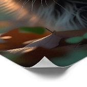 かわいいラクーンin紅葉 ポスター (角)