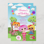 かわいいラグドールバースデーパーティ招待状 招待状 (正面/裏面)