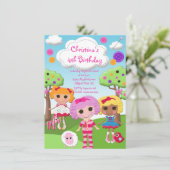 かわいいラグドールバースデーパーティ招待状 招待状 (スタンド正面)