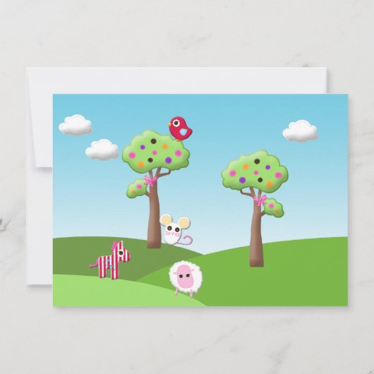 かわいいラグドールバースデーパーティ招待状 招待状 (裏面)