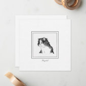 かわいいラグドール猫の白黒スケッチ ノートカード (正面/裏面インサイチュ)