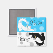 かわいいラグドール猫クリーン汚れた食洗機磁石 マグネット (正面/裏面)