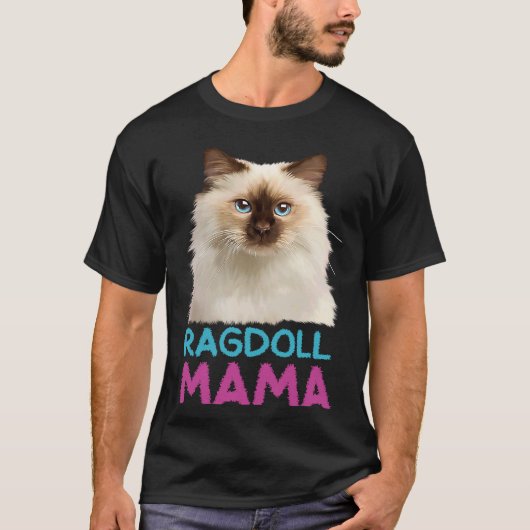 かわいいラグドール猫ラグドールママ猫 Tシャツ (正面)