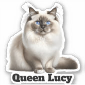 かわいいラグドール猫 シール (正面)