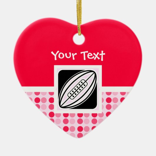 かわいいラグビー セラミックオーナメント (正面)