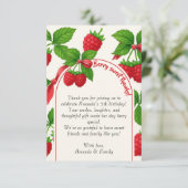 かわいいラズベリーの子供の誕生日お礼のカード サンキューカード (スタンド正面)