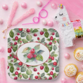 かわいいラズベリーの水色 ペーパープレート (パーティー)