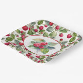 かわいいラズベリーの水色 ペーパープレート (傾斜あり)