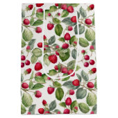 かわいいラズベリーの水色 ミディアムペーパーバッグ (裏面)