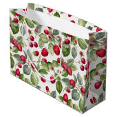 かわいいラズベリーの水色 ラージペーパーバッグ (裏面アングル)