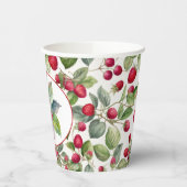 かわいいラズベリーの水色 紙コップ (左)