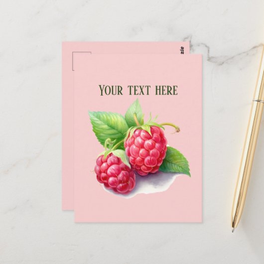かわいいラズベリーの追加メッセージ ポストカード (正面/裏面インサイチュ)