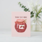 かわいいラズベリージャムゼリー追加文字 ポストカード (スタンド正面)