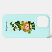 かわいいラッキーな緑の小人　ライトターコイズブルー Case-Mate iPhoneケース (裏面 (横))