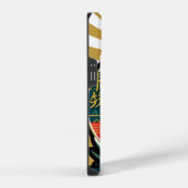 かわいいラッキーキャッ食べトのラーメン丼イラストレーション iPhoneケース (右側面)