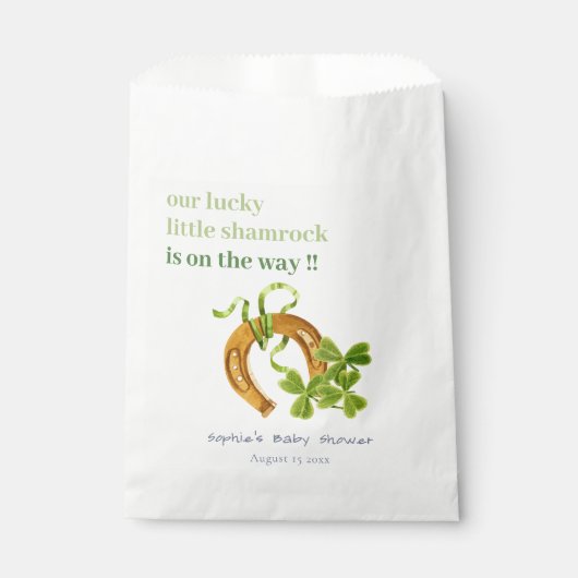 かわいいラッキーシャムロックセントパトリックの日の赤ちゃんシャワー フェイバーバッグ (正面)