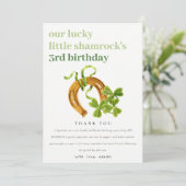かわいいラッキーシャムロック セントパトリックデー 子供の誕生日 サンキューカード (スタンド正面)