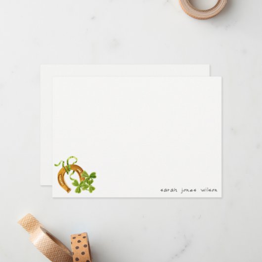 かわいいラッキーシャムロック セントパトリックデー 子供の誕生日 ノートカード (正面/裏面インサイチュ)