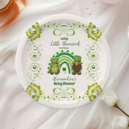 かわいいラッキーリトルシャムロックベビーシャワー ペーパープレート